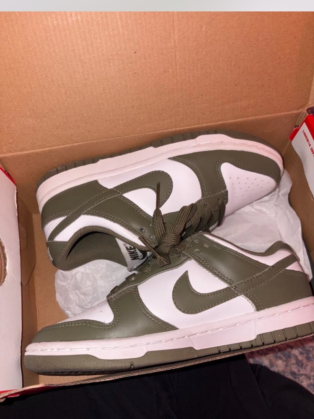 Nike Men's Low-Top Sneakers in Olive Green and White